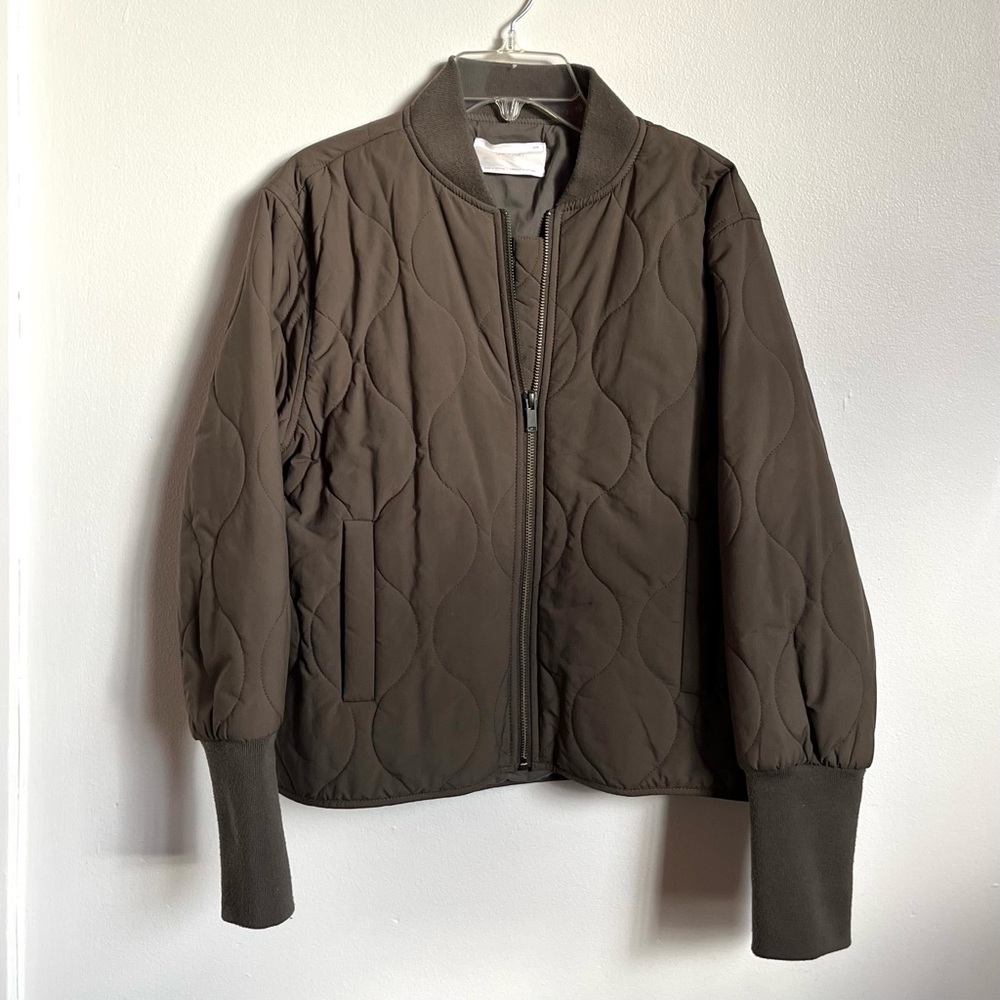 OAK + FORT Olive Quilted Jacket in XS